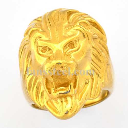 FSR09W18G king lion Leo animal ring - Click Image to Close